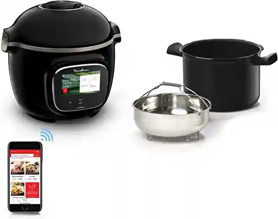 Moulinex Cookeo Touch Wifi Multicuiseur intelligent Haute pression Cuve 6 L Jusqua 6 personnes Connecte 13 modes de cuisson Ecran tactile 250 recettes Noir CE902800
